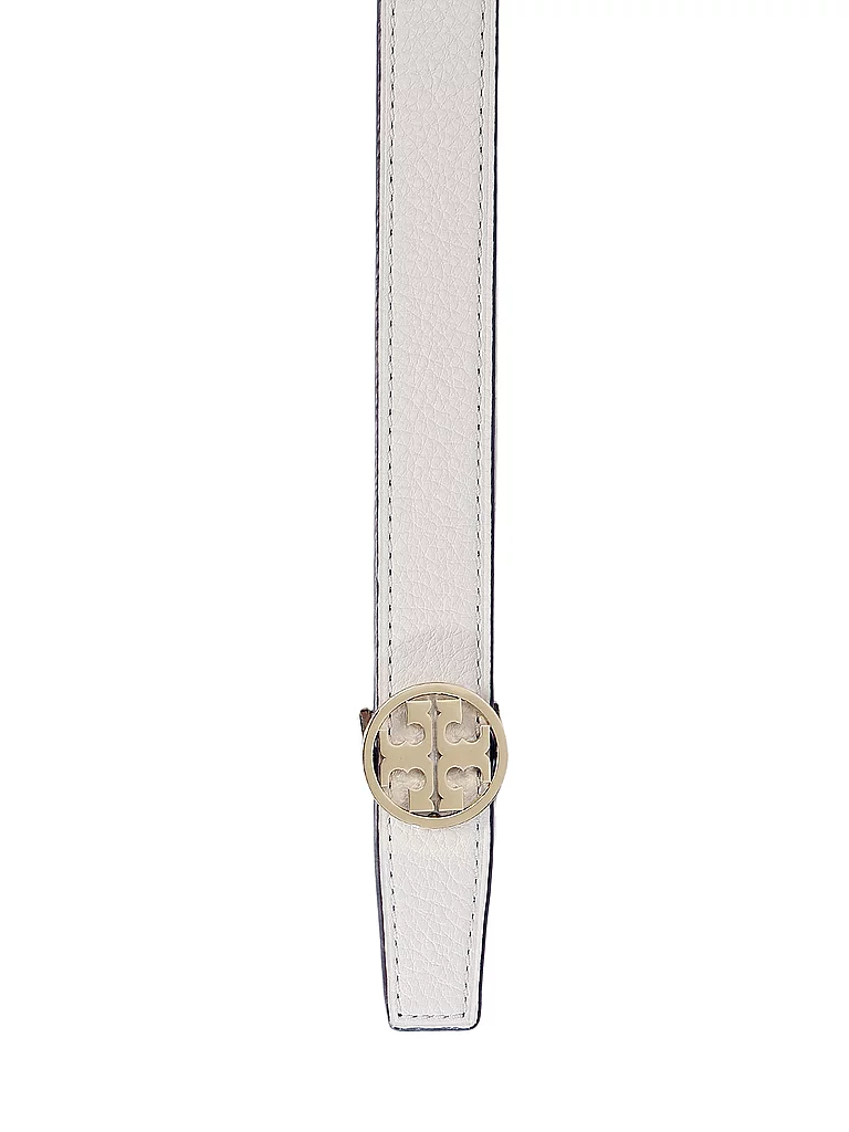 TORY BURCH Ledergürtel MILLER creme | XL